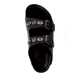 The Kooples black leather slides, sandals, flip flops. Size 39/US 9-8.5